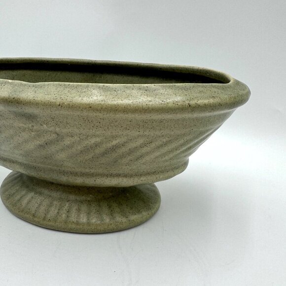Vintage Haeger Pottery Green Oval Compote Planter Mid Century - Picture 3 of 16